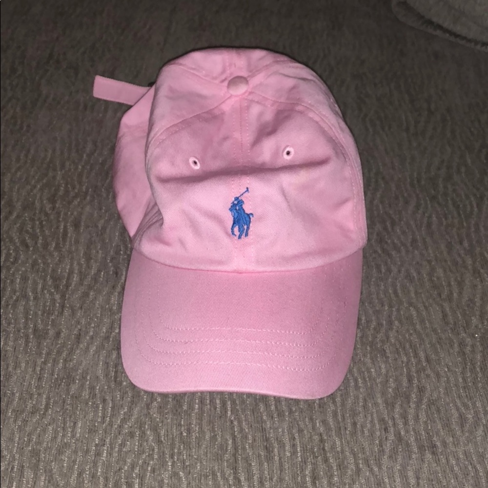 Strapback polo hat women’s pink logo hat size o/s